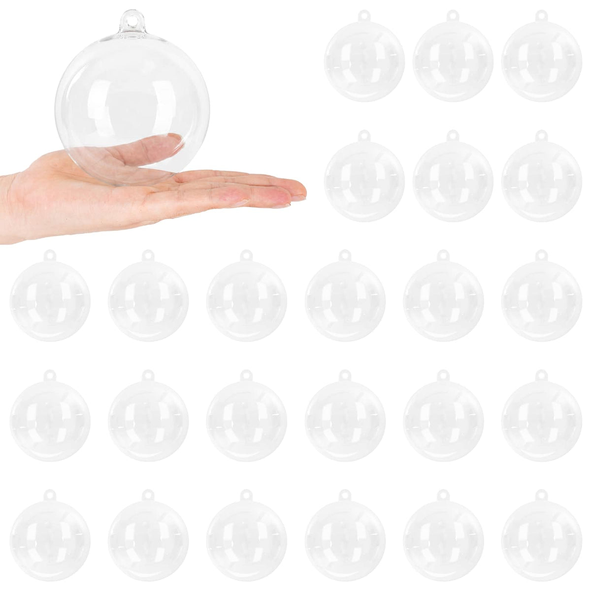 vidaXL Christmas Ball Set XL 25 pcs Transparent Dia. 10 cm Plastic