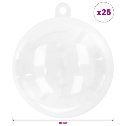 vidaXL Christmas Ball Set XL 25 pcs Transparent Dia. 10 cm Plastic