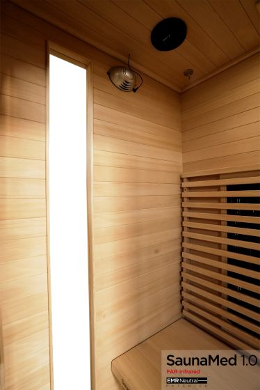 SaunaMed 2 Person Classic Hemlock FAR Infrared Domestic Indoor Sauna 13A Plug & Play