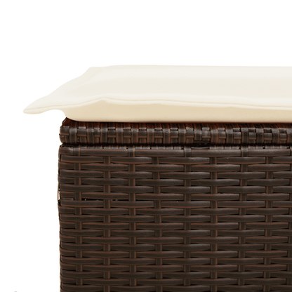 vidaXL 11 Piece Garden Dining Set with Cushions Brown Poly Rattan