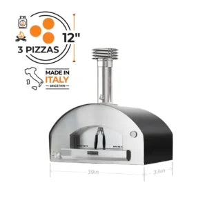Fontana Mangiafuoco Hybrid Gas & Wood Oven in Anthracite