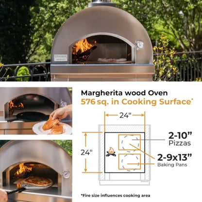 Fontana Margherita Rosso Build-In Wood Pizza Oven