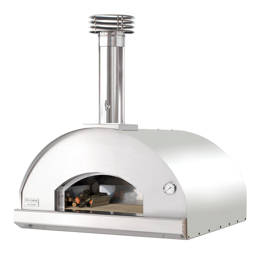Fontana Forni Marinara Stainless Steel Build In Wood Pizza Oven - 80x80cm