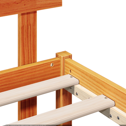 vidaXL Bed Frame with Headboard Brown 90 x 190 cm Solid Pine wood