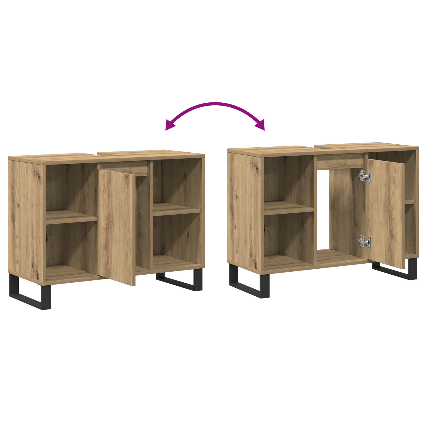 vidaXL Bathroom Cabinet Artisan Oak 80 x 33 x 60 cm Engineered Wood
