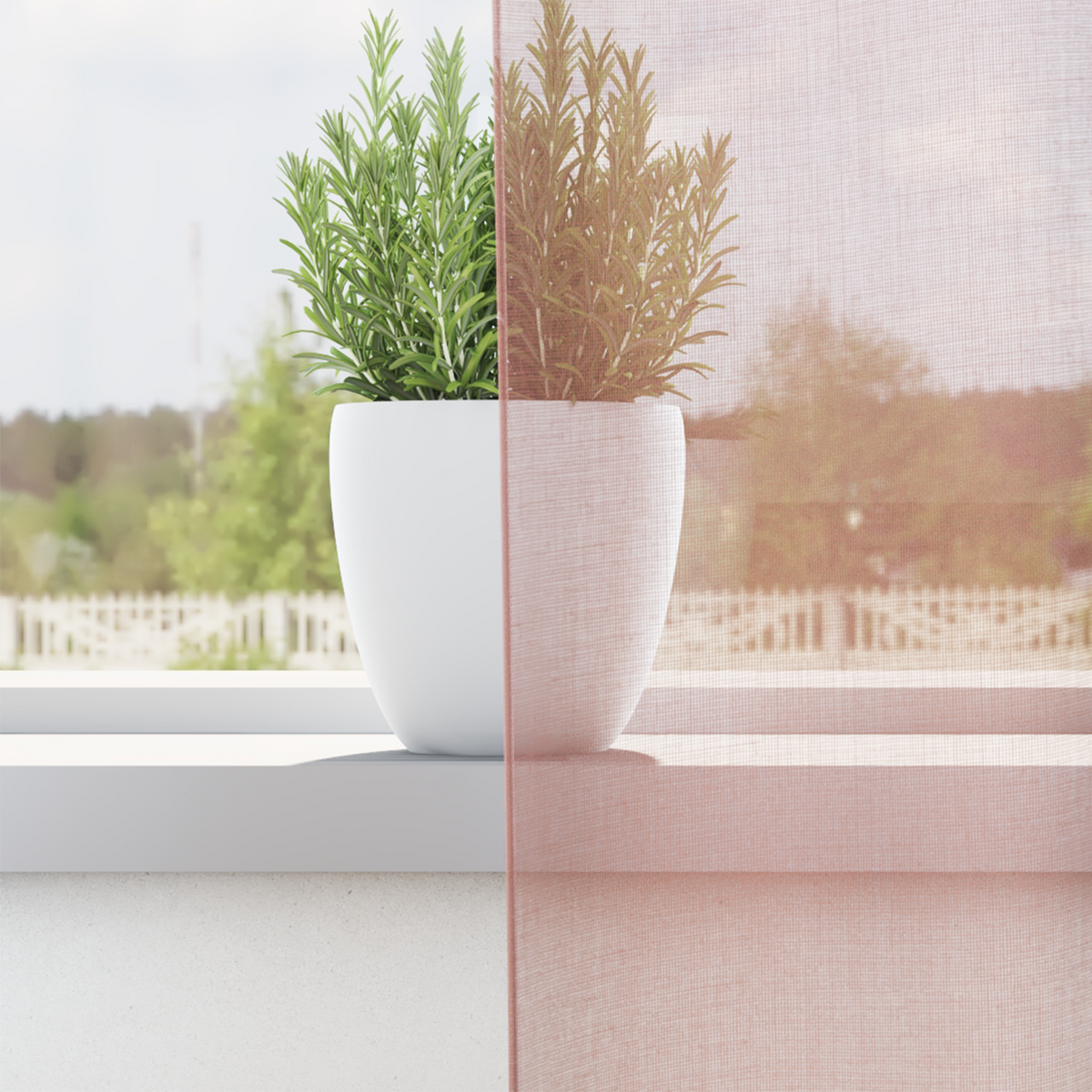 vidaXL Voile Curtains with Grommets 2 pcs Pink 140x300 cm