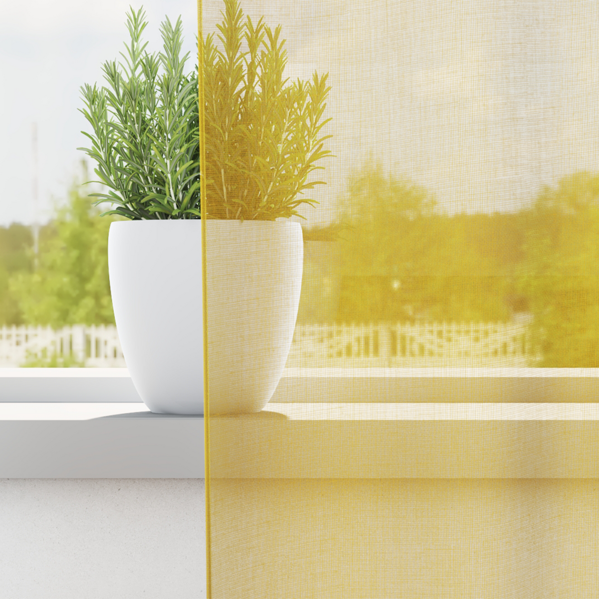 vidaXL Voile Curtains with Grommets 2 pcs Yellow