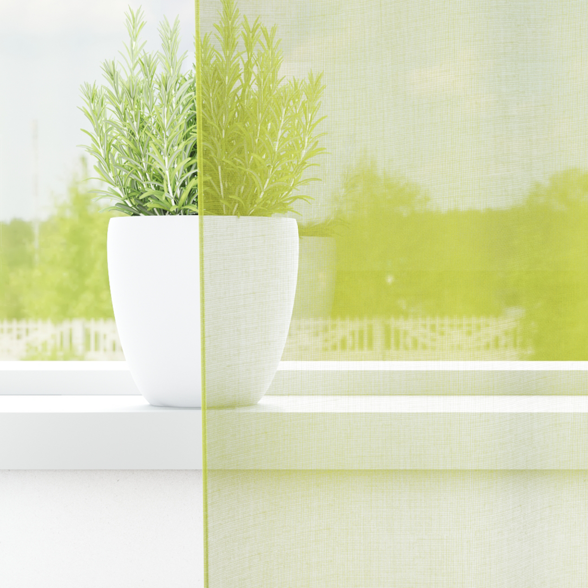 vidaXL Voile Curtains with Tab Top 2 pcs Apple Green
