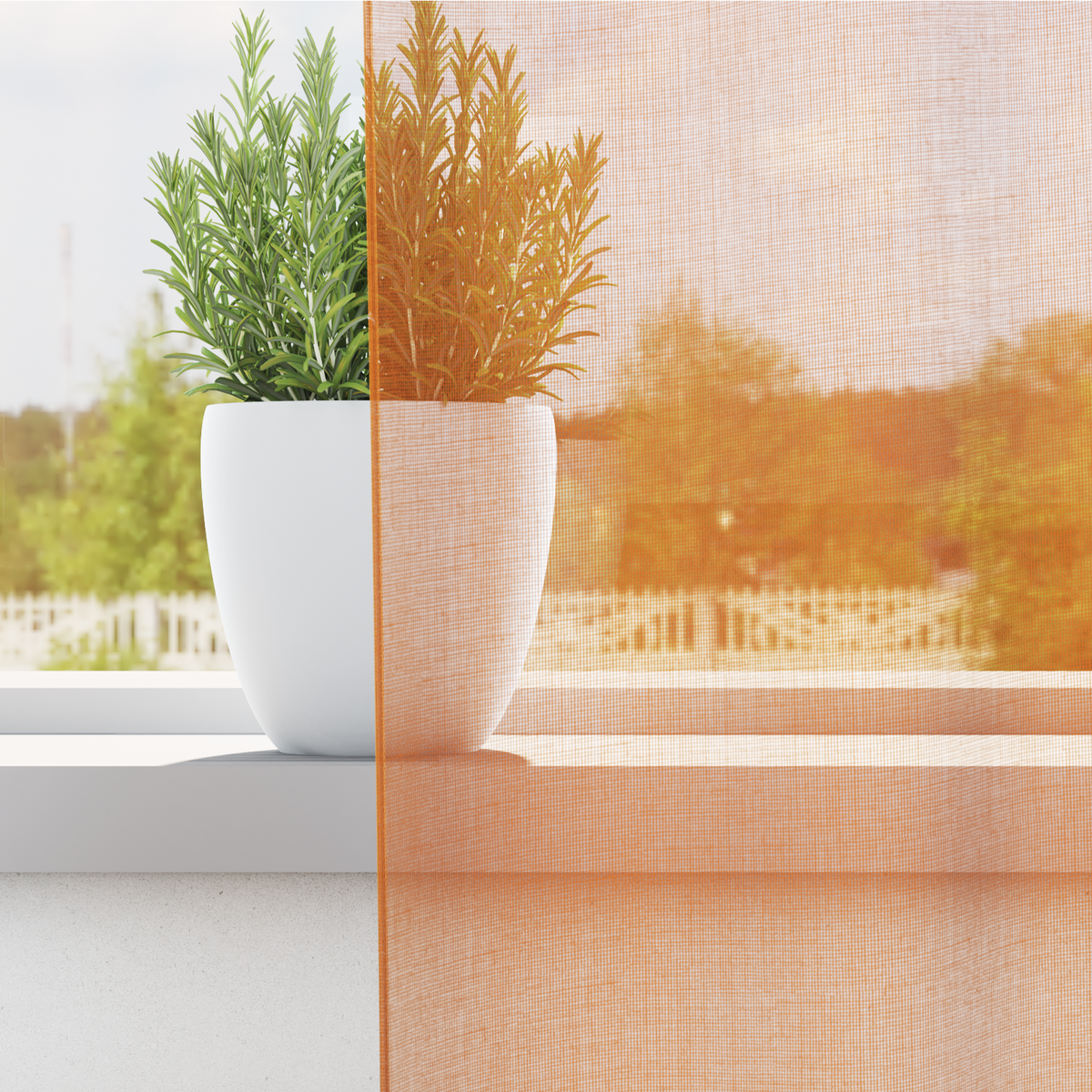 vidaXL Voile Curtains with Loops 2 pcs Orange 140x175 cm