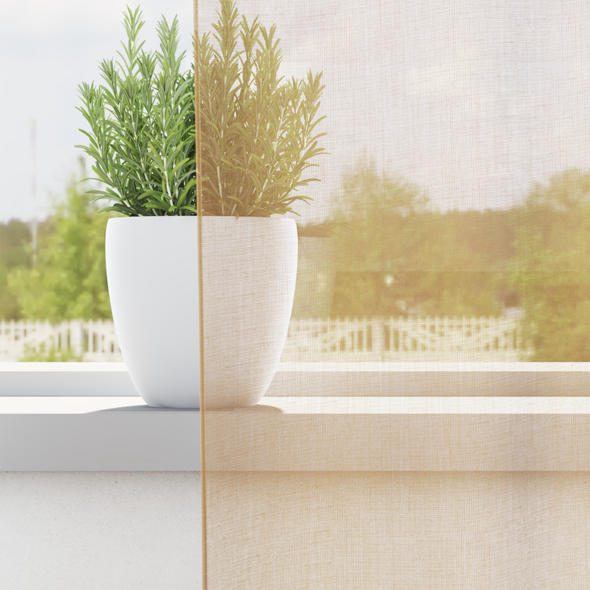 vidaXL Voile Curtains with Loops 2 pcs Sand 140x225 cm