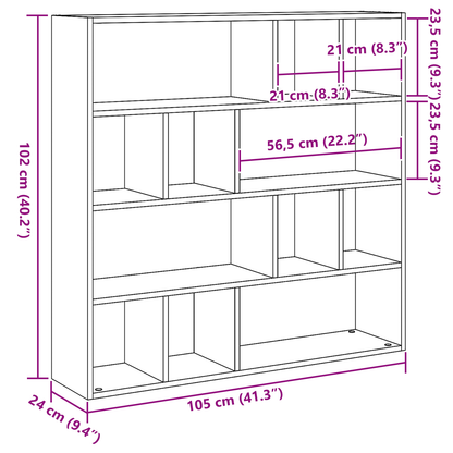 vidaXL Book Cabinet/Room Divider Black Oak 105x24x102 cm