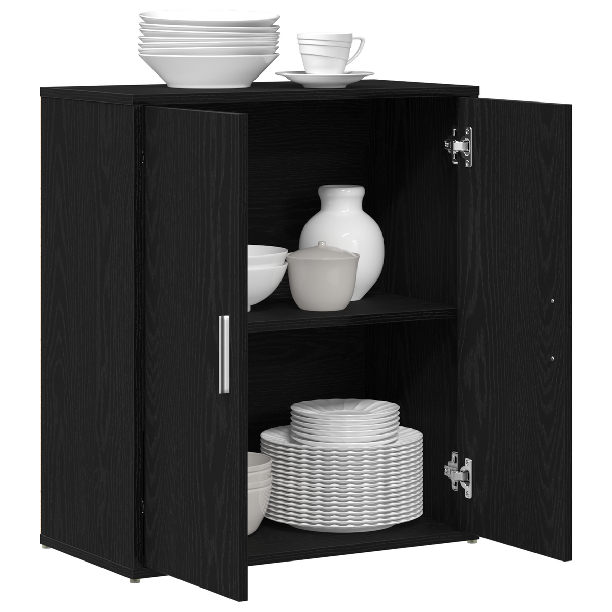 vidaXL Sideboard Black Oak 60x31x70 cm Engineered Wood