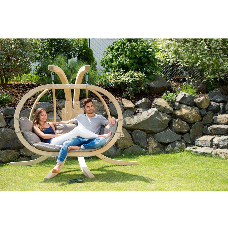 Globo Royal Taupe Double Seater Hanging Egg Chair 