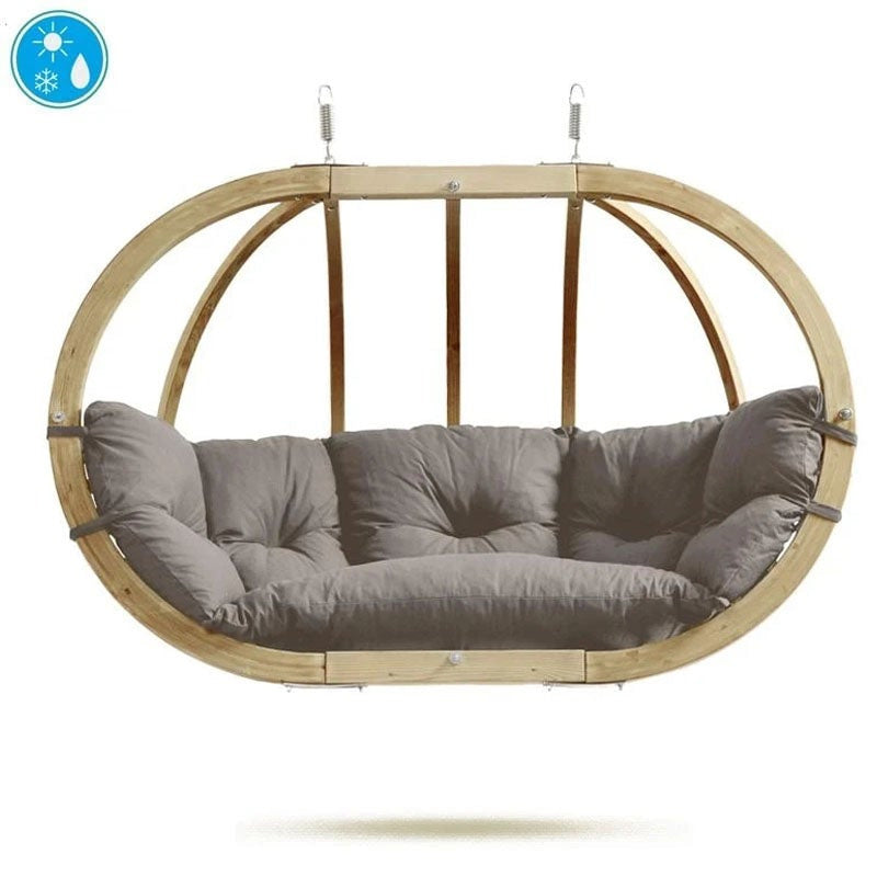 Globo Royal Taupe Double Seater Hanging Egg Chair