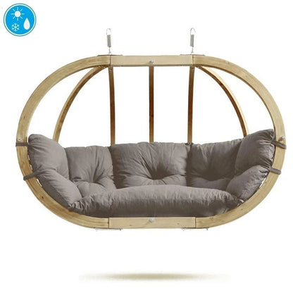 Globo Royal Taupe Double Seater Hanging Egg Chair