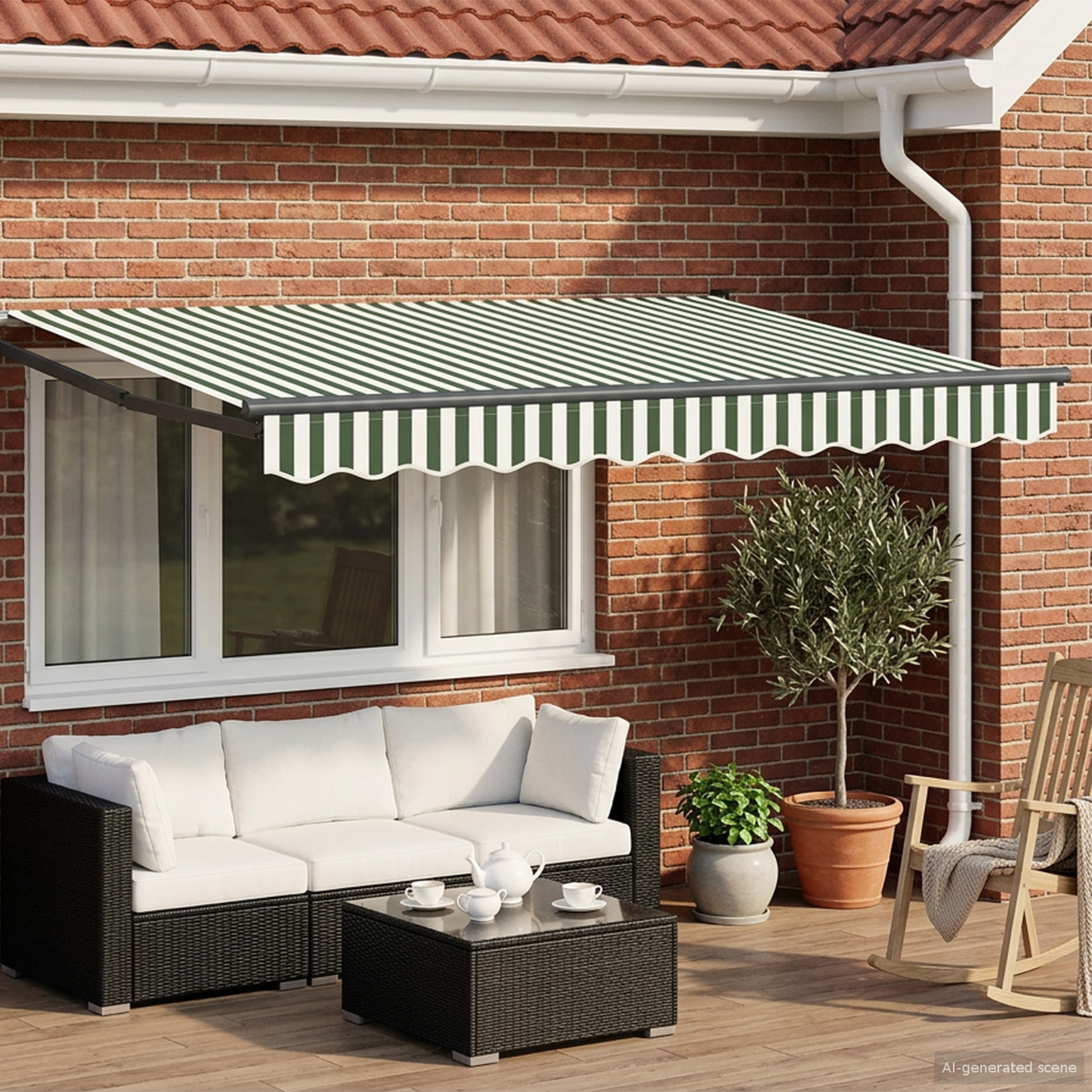 vidaXL Manual Retractable Awning with LEDs 2.5 x 2 m