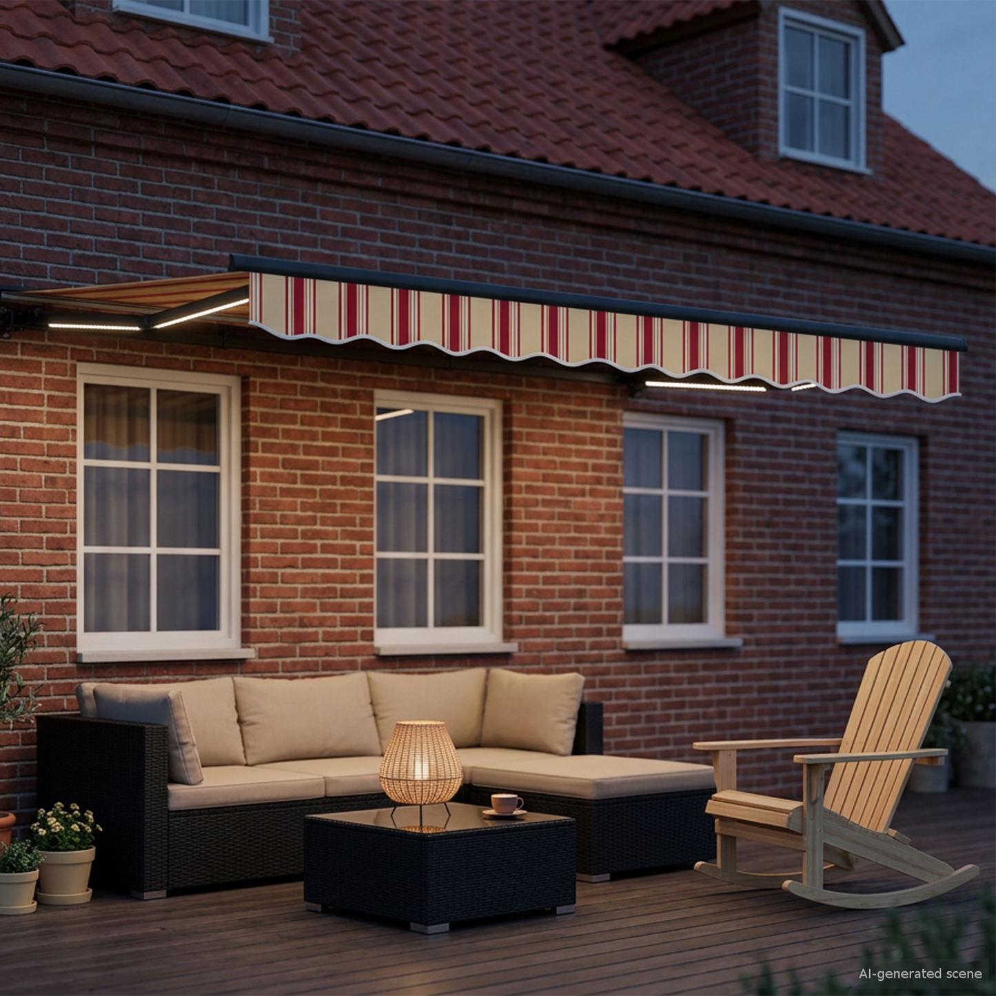 vidaXL Manual Awning Frame with LEDs 2.5 x 2 m