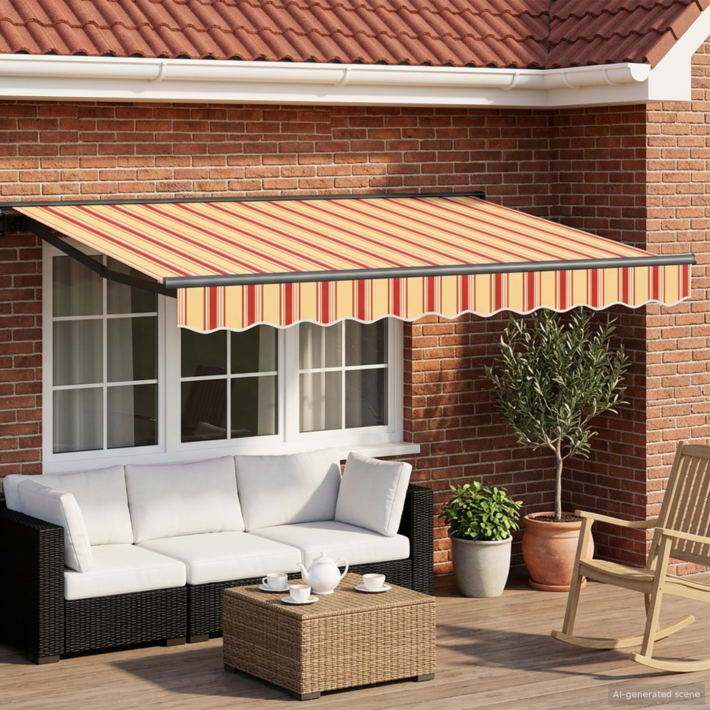 vidaXL Manual Awning Frame with LEDs 2.5 x 2 m