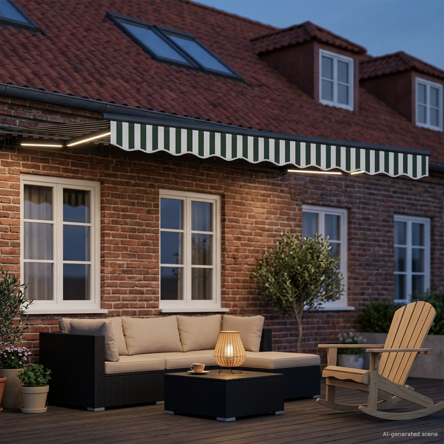 vidaXL Manual Awning Frame with LEDs 2.5 x 2 m