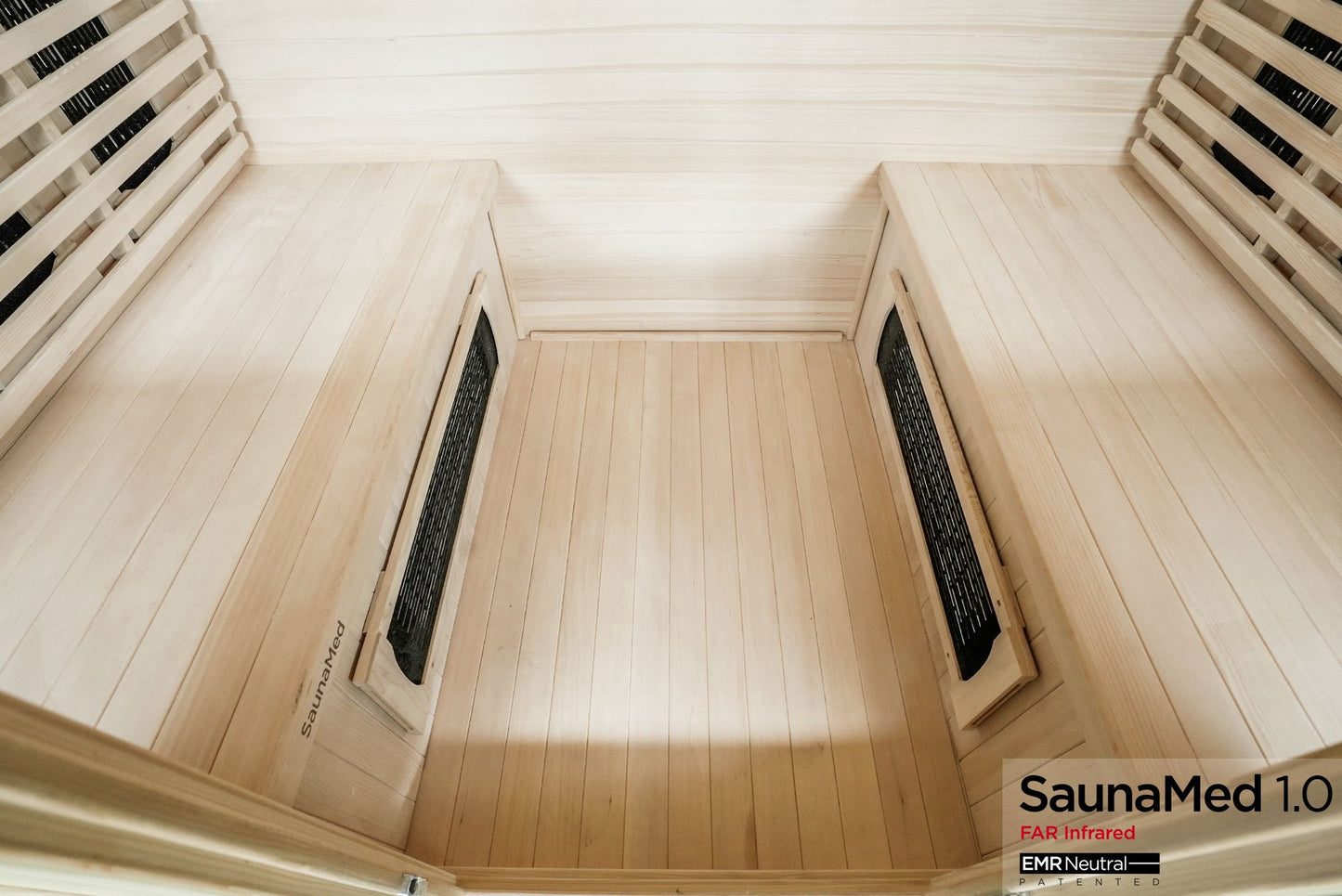 SaunaMed 4 Person Classic Hemlock FAR Infrared Domestic Indoor Sauna - EMR Neutral - 13A Plug & Play