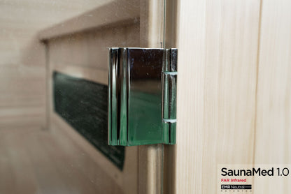 SaunaMed 4 Person Classic Hemlock FAR Infrared Domestic Indoor Sauna - EMR Neutral - 13A Plug & Play