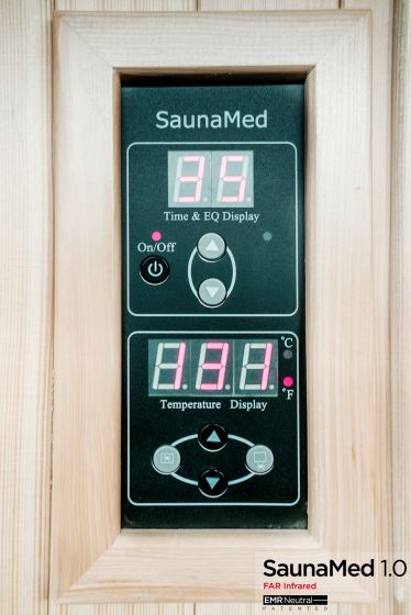 SaunaMed 4 Person Classic Hemlock FAR Infrared Domestic Indoor Sauna - EMR Neutral - 13A Plug & Play