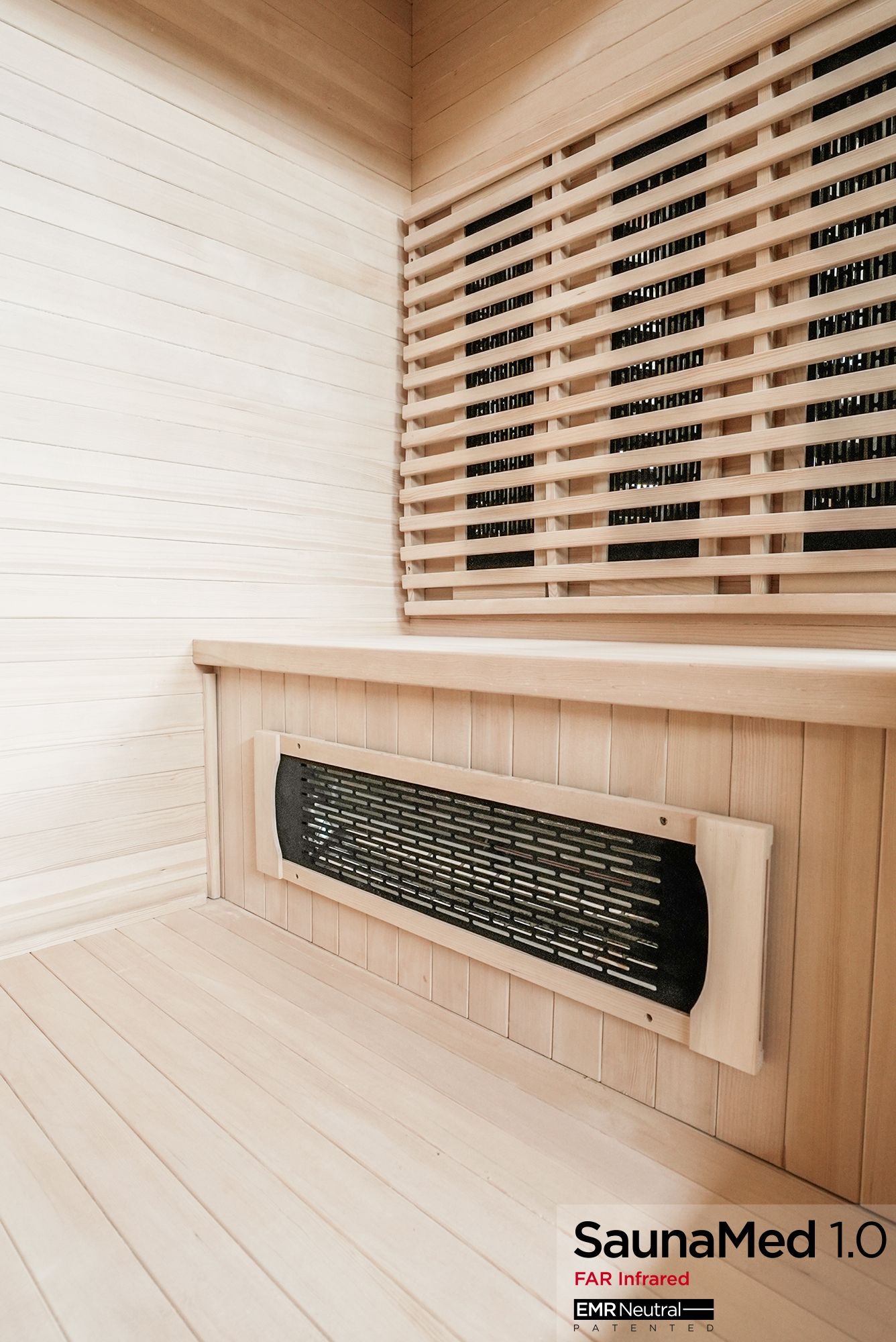 SaunaMed 4 Person Classic Hemlock FAR Infrared Domestic Indoor Sauna - EMR Neutral - 13A Plug & Play