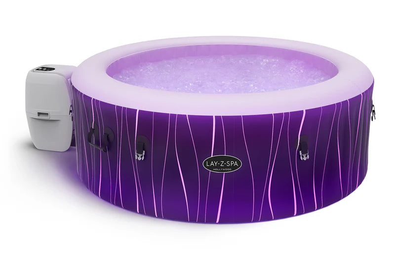 Lay-Z-Spa Hollywood AirJet 6 Person Hot Tub with LED Lights