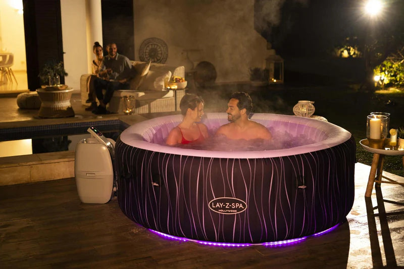 Lay-Z-Spa Hollywood AirJet 6 Person Hot Tub with LED Lights