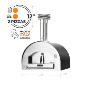 Fontana Margherita Hybrid Gas & Wood Oven in Anthracite