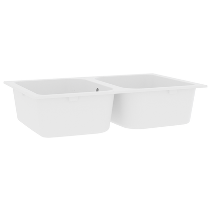 vidaXL Kitchen Sink White 76 x 48 x 30 cm Quartz and Resin