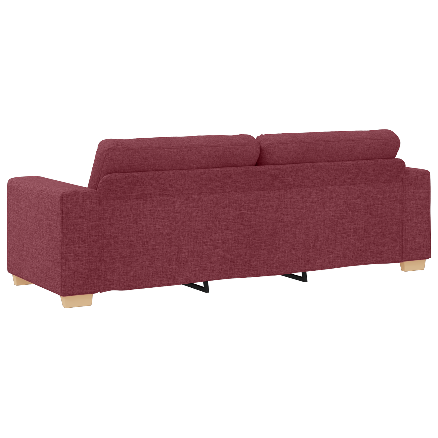 vidaXL 3-Piece Sofa Set with Cushions in Wine Red Fabric