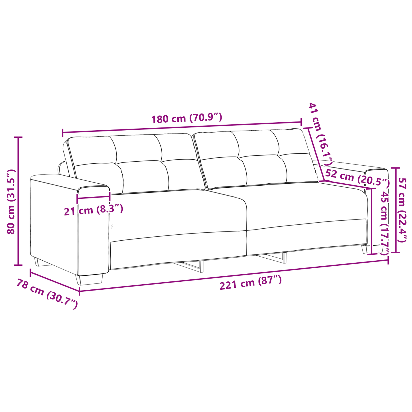 vidaXL 3-Piece Sofa Set with Cushions in Wine Red Fabric
