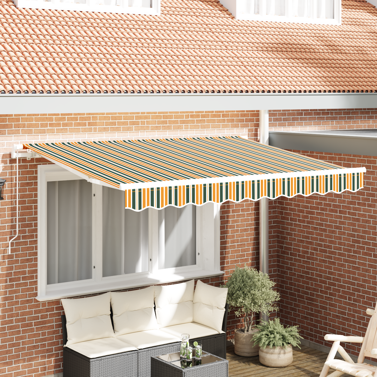 vidaXL Retractable Awning Green 300 x 200 cm Fabric