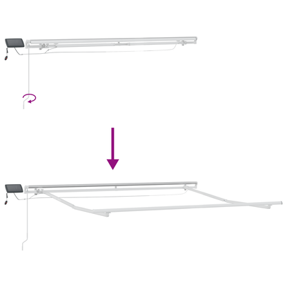 vidaXL Manual Retractable Awning with LED White 300x250 cm