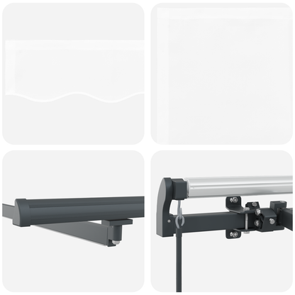vidaXL Manual Retractable Awning with LED White 300x250 cm
