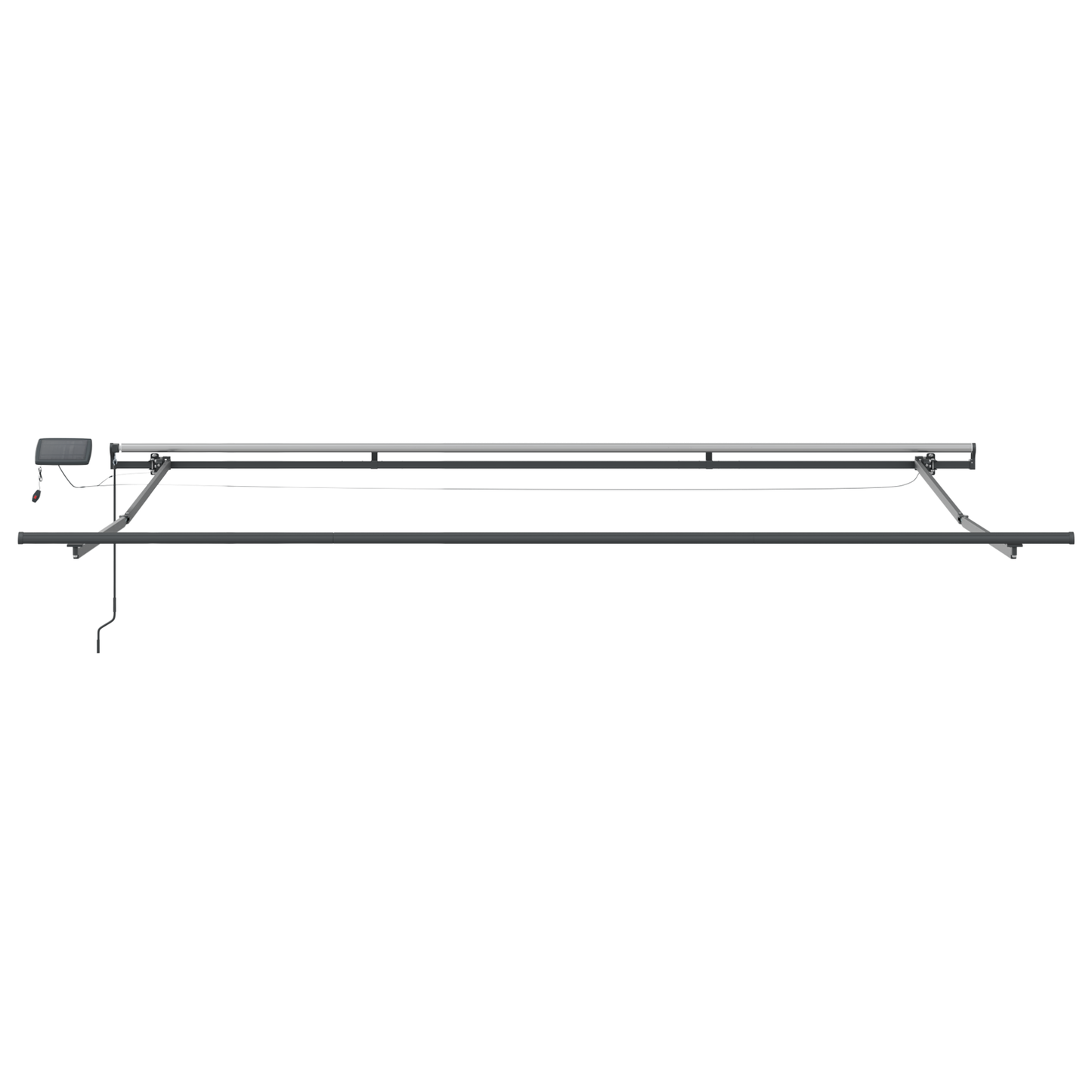 vidaXL Manual Retractable Awning with LED Light Grey 400x300 cm