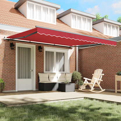 vidaXL Manual Retractable Awning Red 400x300 cm