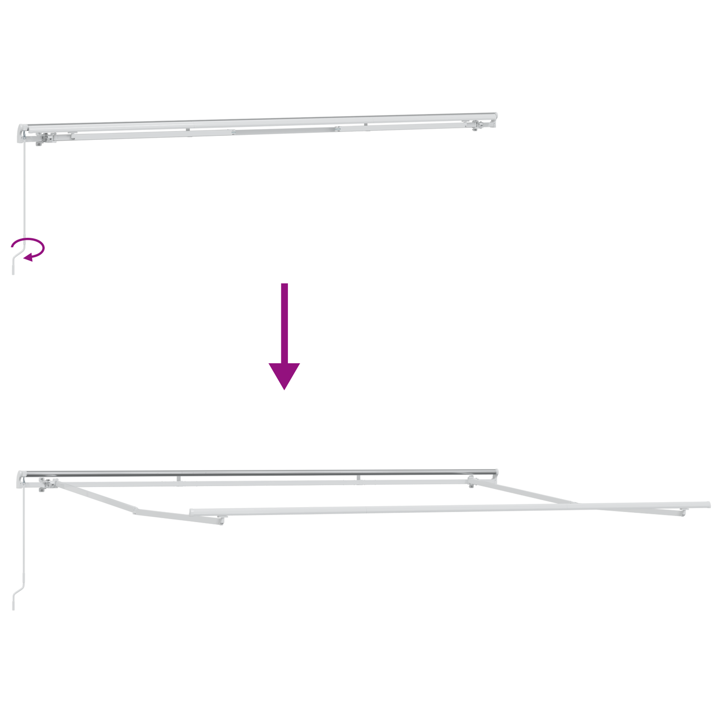 vidaXL Manual Retractable Awning Black 400x350 cm