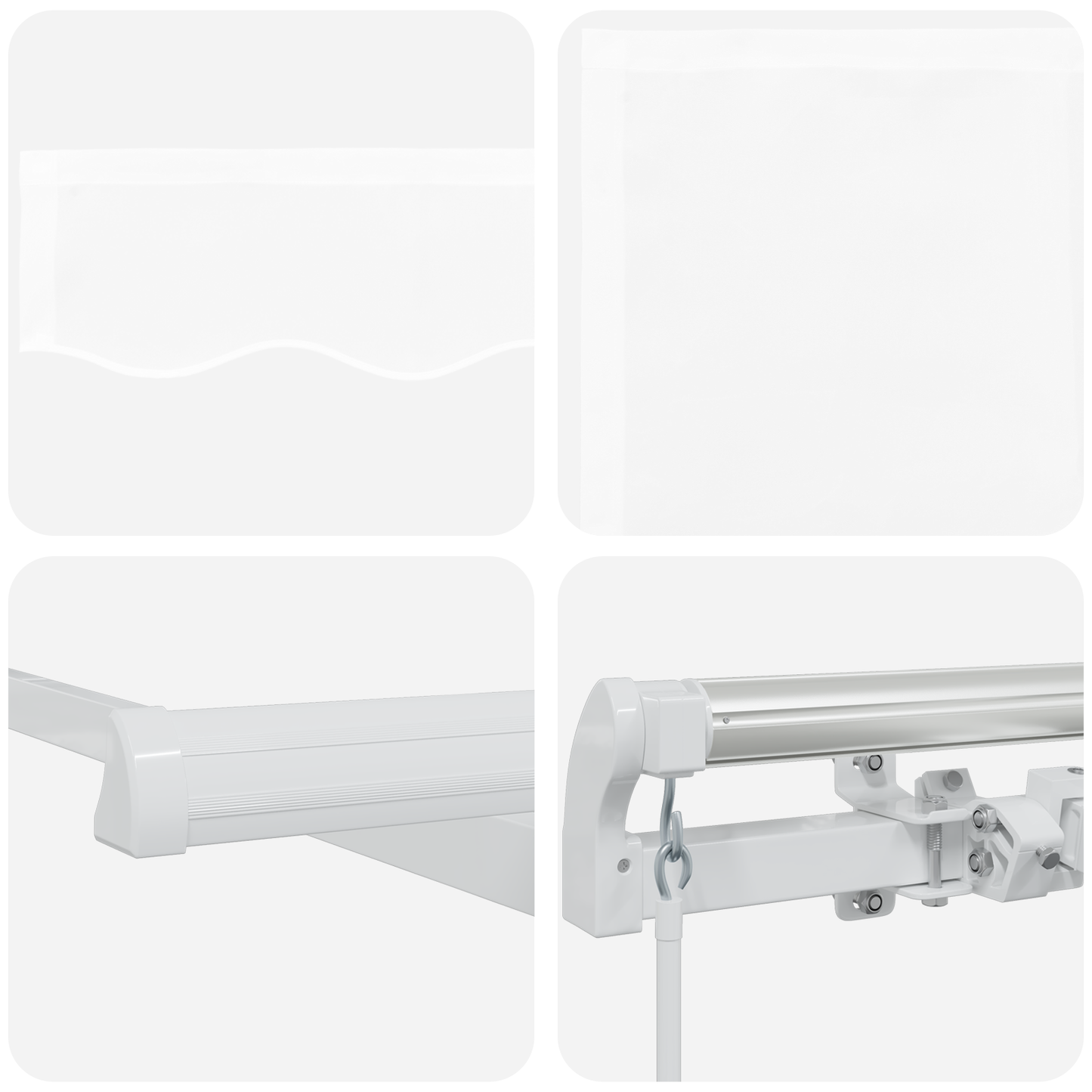 vidaXL Manual Retractable Awning White 450x300 cm