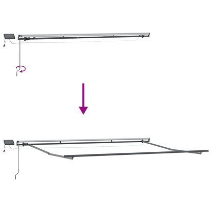 vidaXL Manual Retractable Awning with LED Yellow and Orange 500x350 cm
