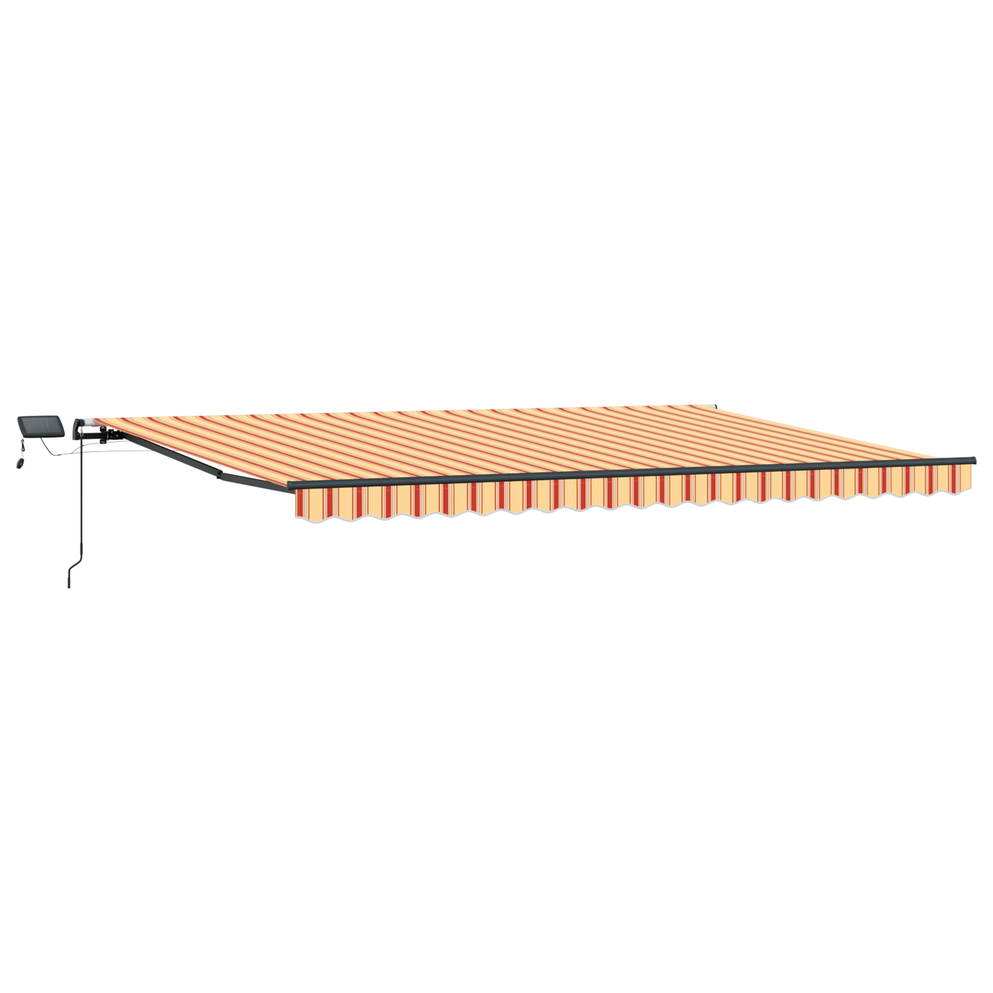 vidaXL Manual Retractable Awning with LED Yellow and Orange 500x350 cm
