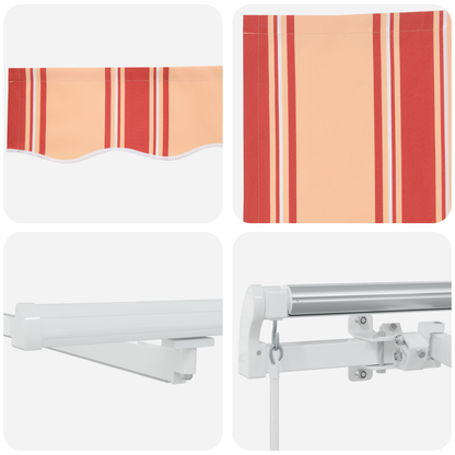 vidaXL Manual Retractable Awning with LED Yellow and Orange 600x300 cm