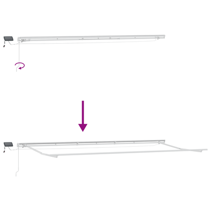 vidaXL Manual Retractable Awning with LED Yellow and Orange 600x300 cm