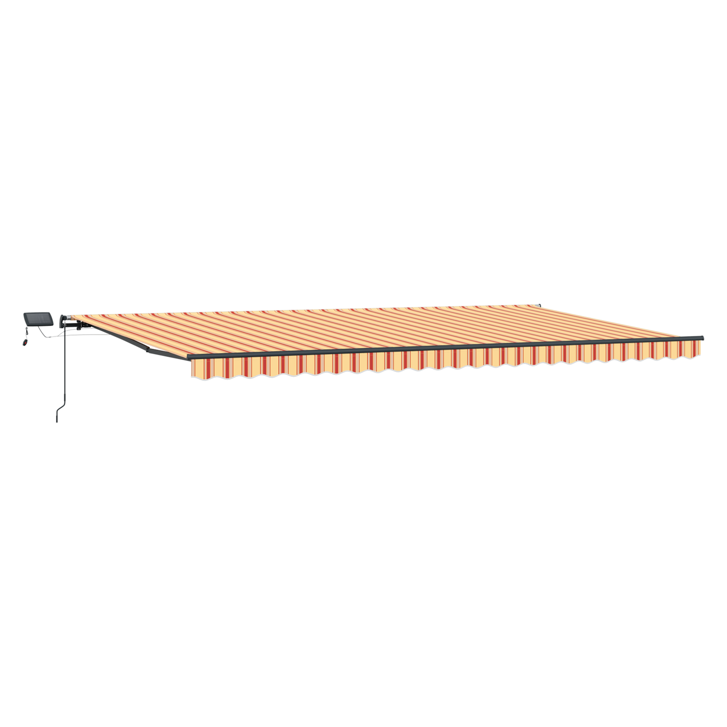 vidaXL Manual Retractable Awning with LED Yellow and Orange 600x300 cm