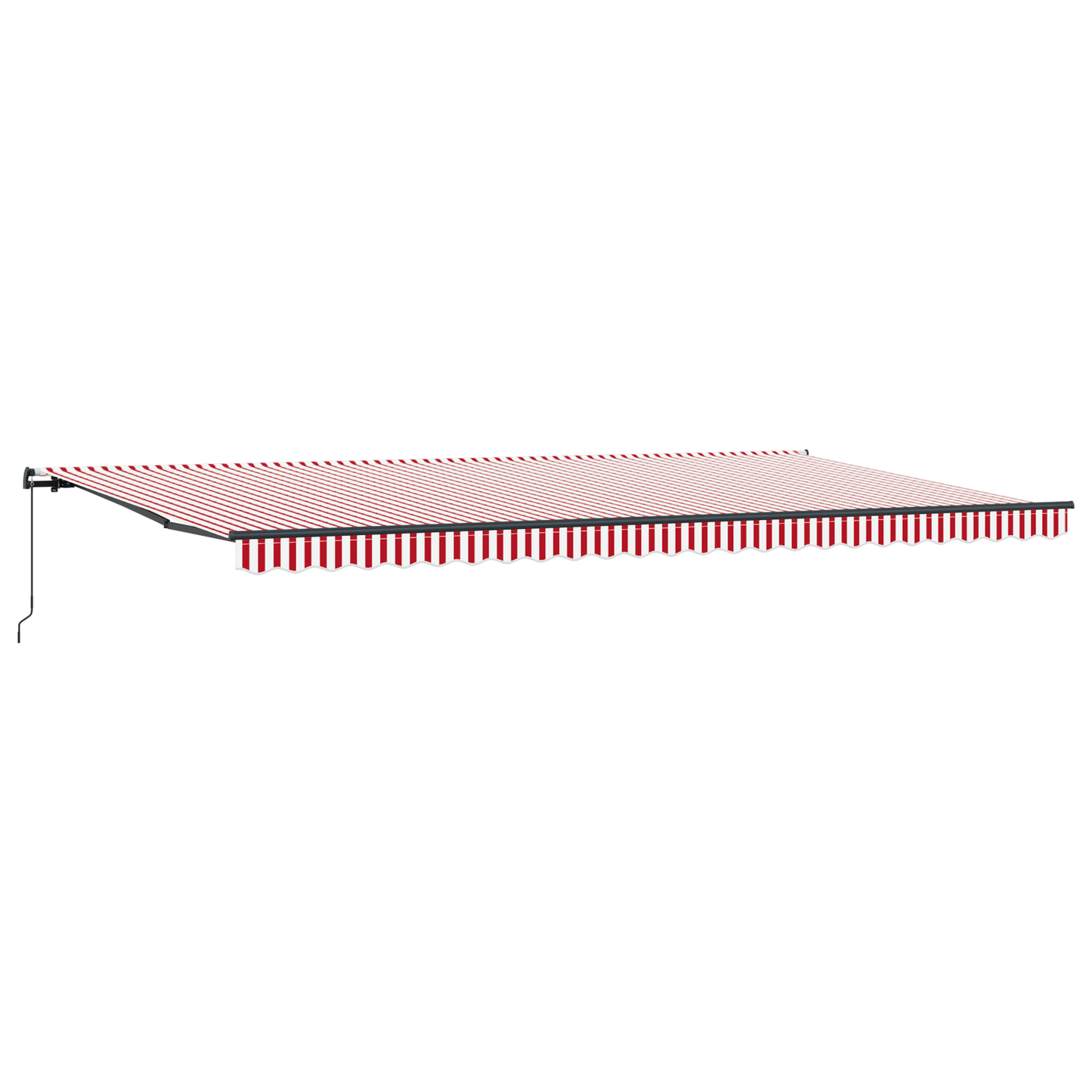 vidaXL Manual Retractable Awning Red and White Stripe 600x300 cm
