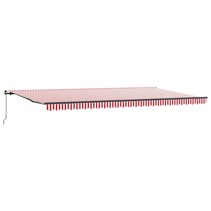 vidaXL Manual Retractable Awning Red and White Stripe 600x300 cm