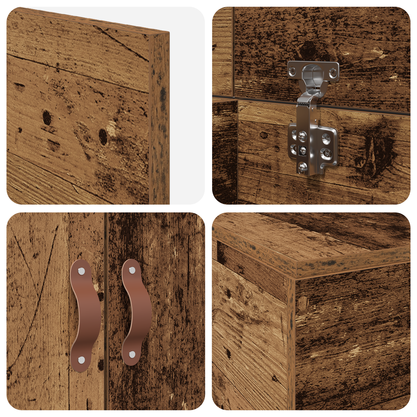 vidaXL Storage Bed Frame Old Wood 80x200 cm