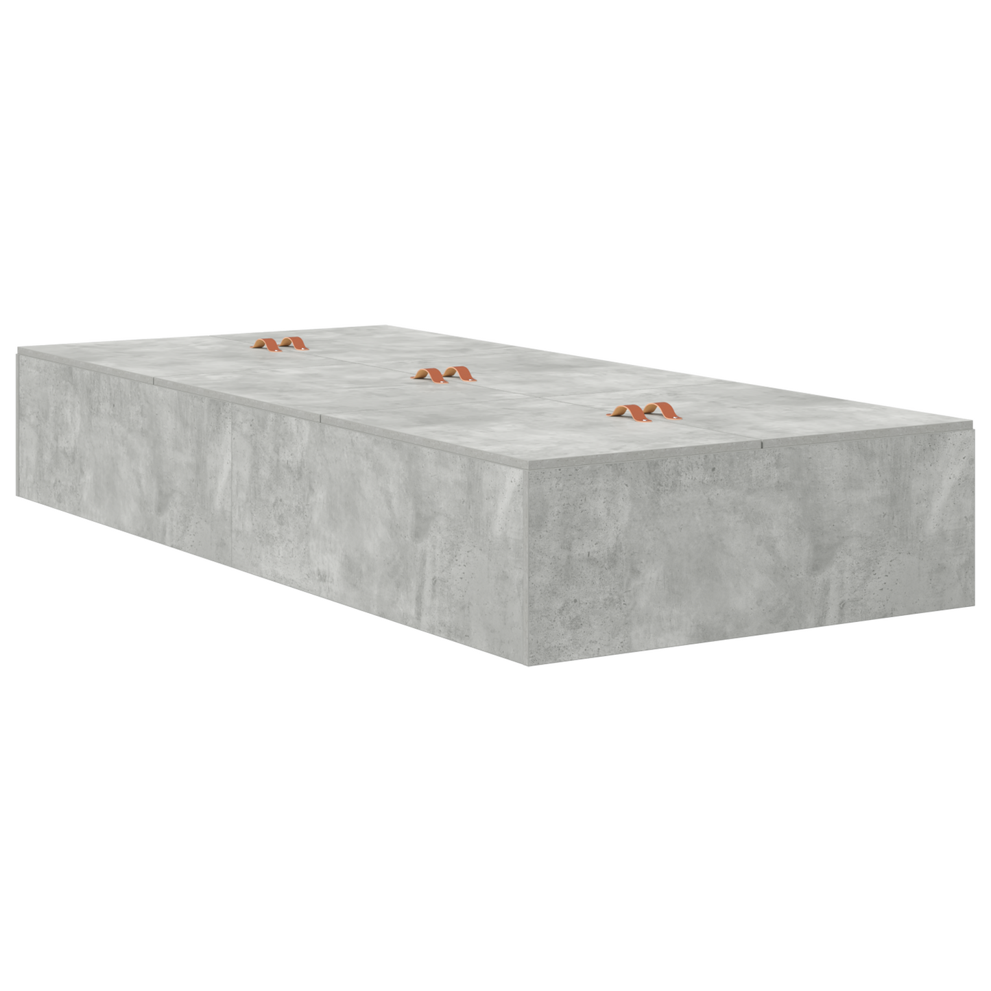 vidaXL Storage Bed Frame Concrete Grey 90x200 cm