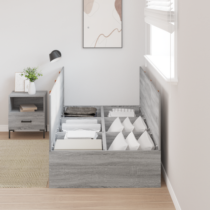 vidaXL Storage Bed Frame Grey Sonoma 90x200 cm